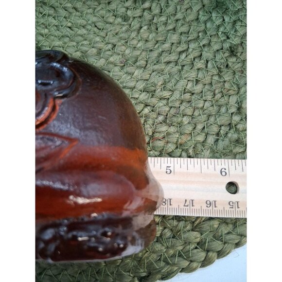 Amber Glass Turtle Bookends With Floral Detail 2-Piece Set Vintage Decorative Ac - Picture 4 of 7